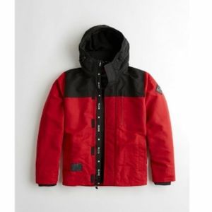 Red and black Hollister fleeced jacket